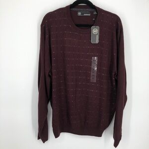 Weatherproof Mens Sweater Size XXL Burgundy Wine Fitted Waist Cuffs Pullover